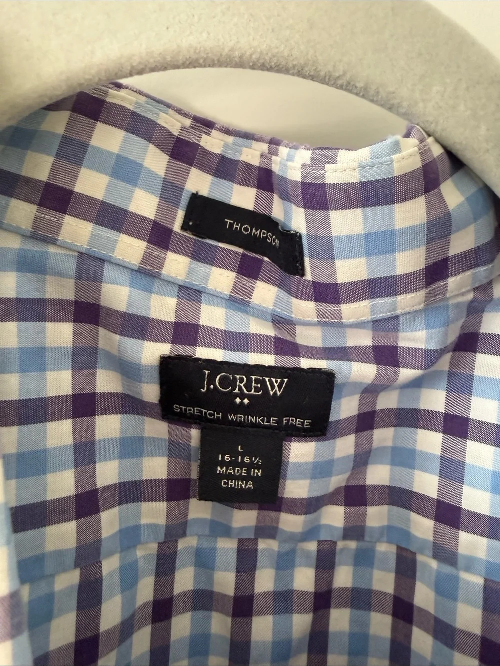 J. Crew Blue and White Plaid Button-Down Shirt